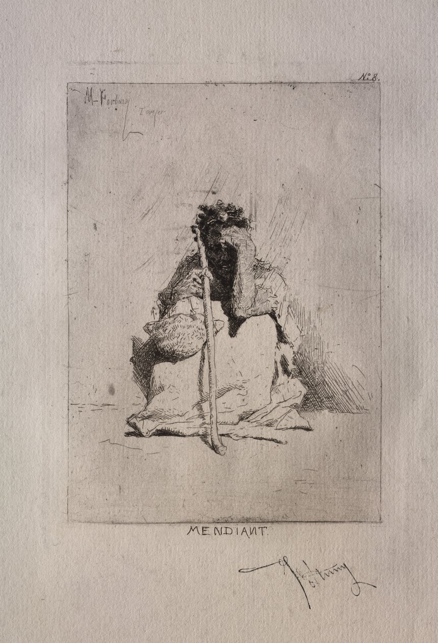 Guggoló koldus. alkotó: Mariano Fortuny y Carbó