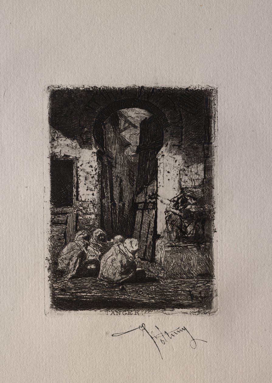 Tanger, Ülő arabok. alkotó: Mariano Fortuny y Carbó