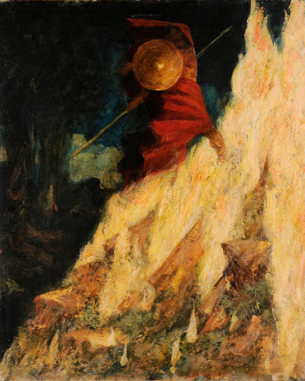 A Valkűr. Wotan a sziklába üti a lándzsát, c. 1895. alkotó: Mariano Fortuny y Madrazo