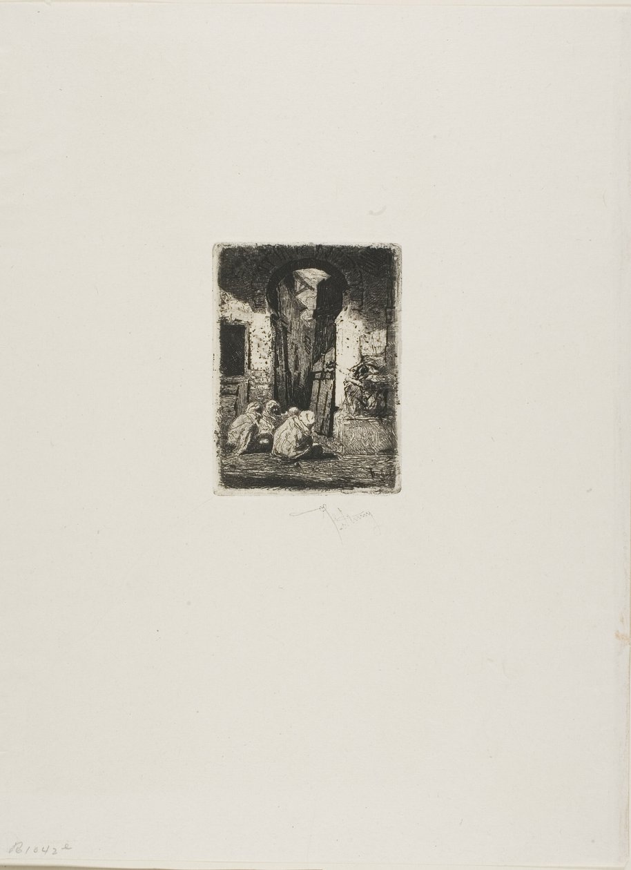 Tanger, ülő arabok alkotó: Mariano Fortuny y Marsal