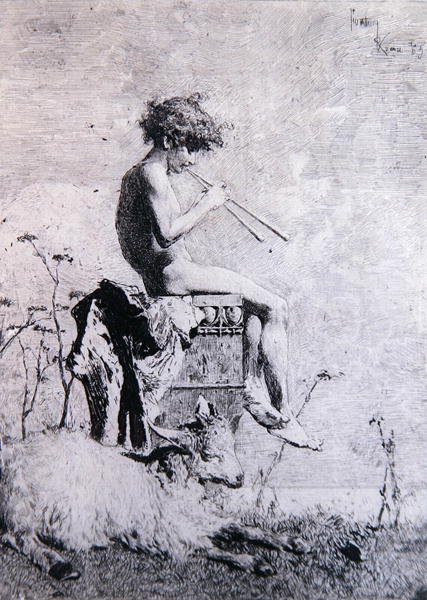 Idill (rézkarc) alkotó: Mariano José María Bernardo Fortuny y Carbó
