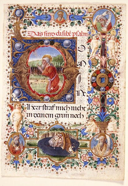 Ms. 11-2001: Egyetlen levél egy firenzei Órakönyvből, 15. század vége (vellum) alkotó: Mariano de Buono di Jacopo