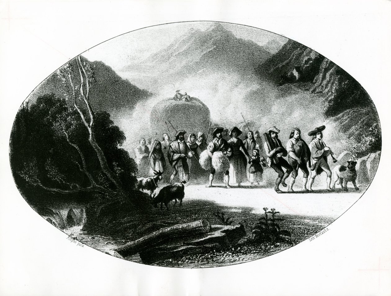 Az aratásból visszatérve, 1842 alkotó: Marie Alexandre Alophe