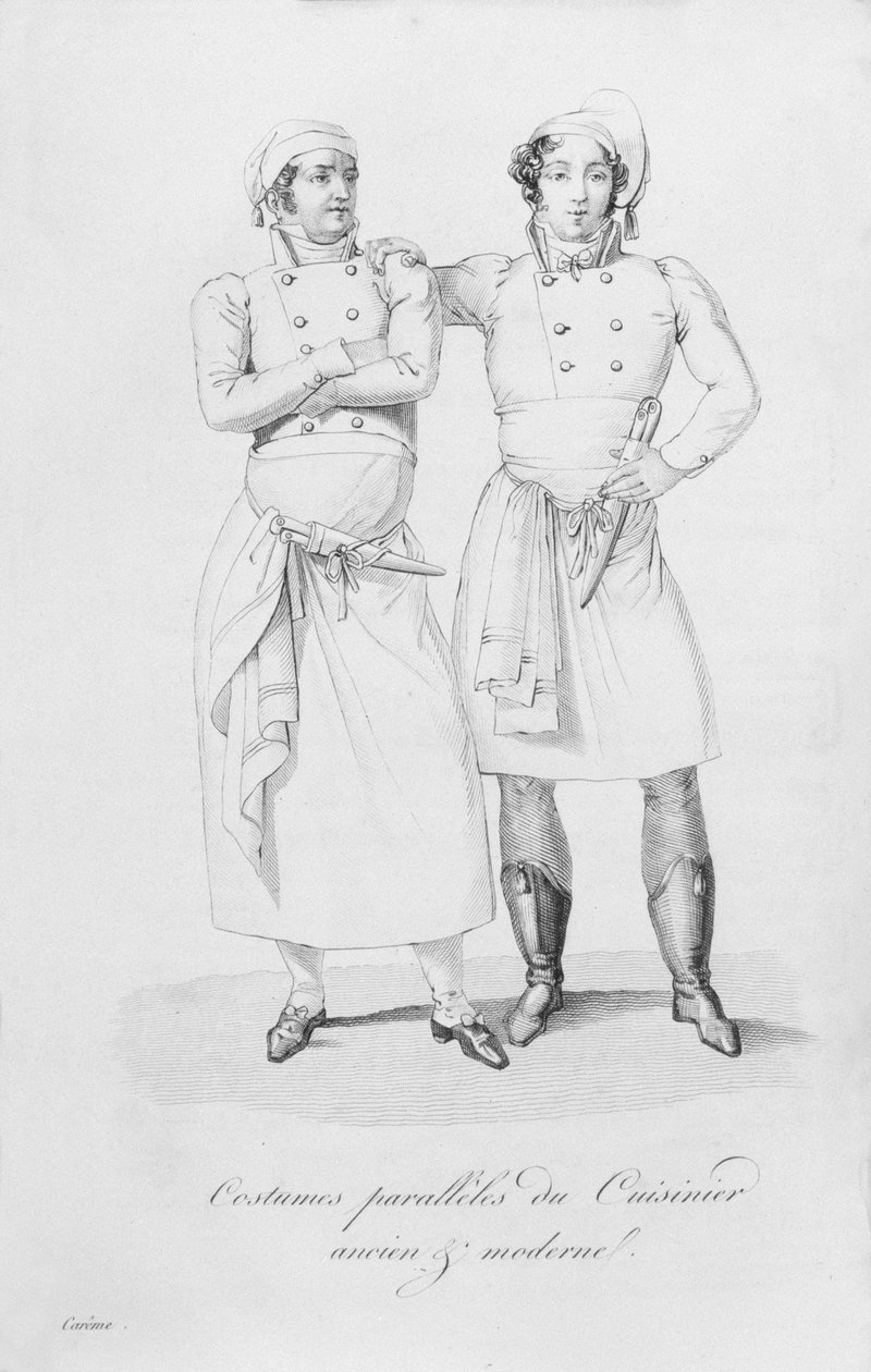 Különböző korszakok szakácsainak jelmezei Marie Antoine Careme „Le Maitre d