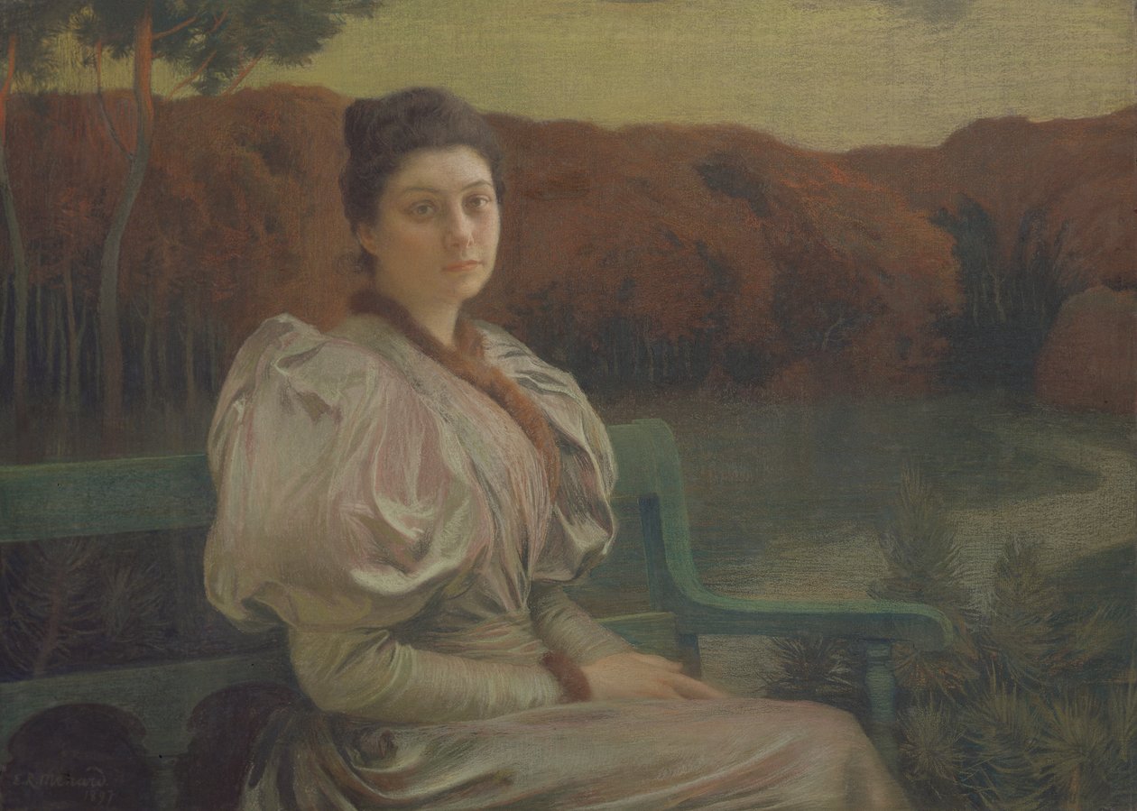 Louise Galtier-Boissiere portréja, 1897 (pasztell, vászon) alkotó: Marie Auguste Emile Rene Menard