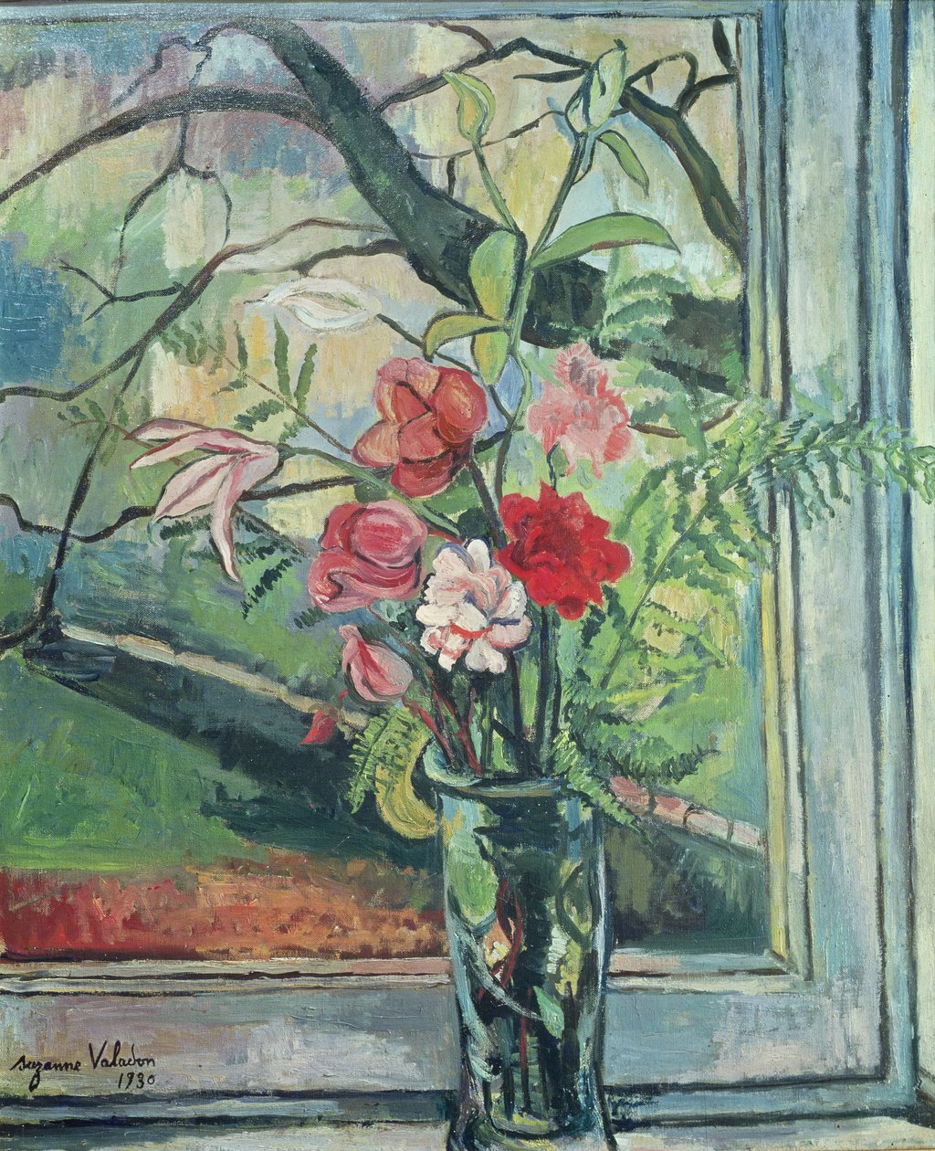 Virágcsokor ablak előtt, 1930 alkotó: Marie Clementine (Suzanne) Valadon