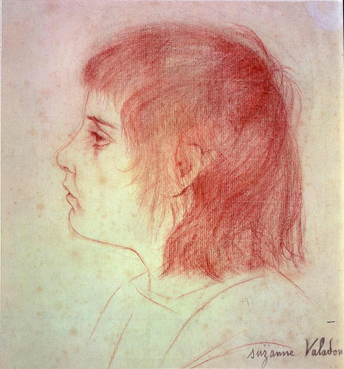 Maurice Utrillo gyermekkori portréja, 1888-90 körül (piros kréta papíron) alkotó: Marie Clementine (Suzanne) Valadon