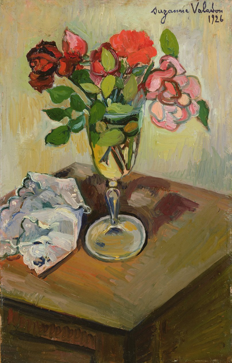 Rózsák egy pohárban, 1926 alkotó: Marie Clementine (Suzanne) Valadon
