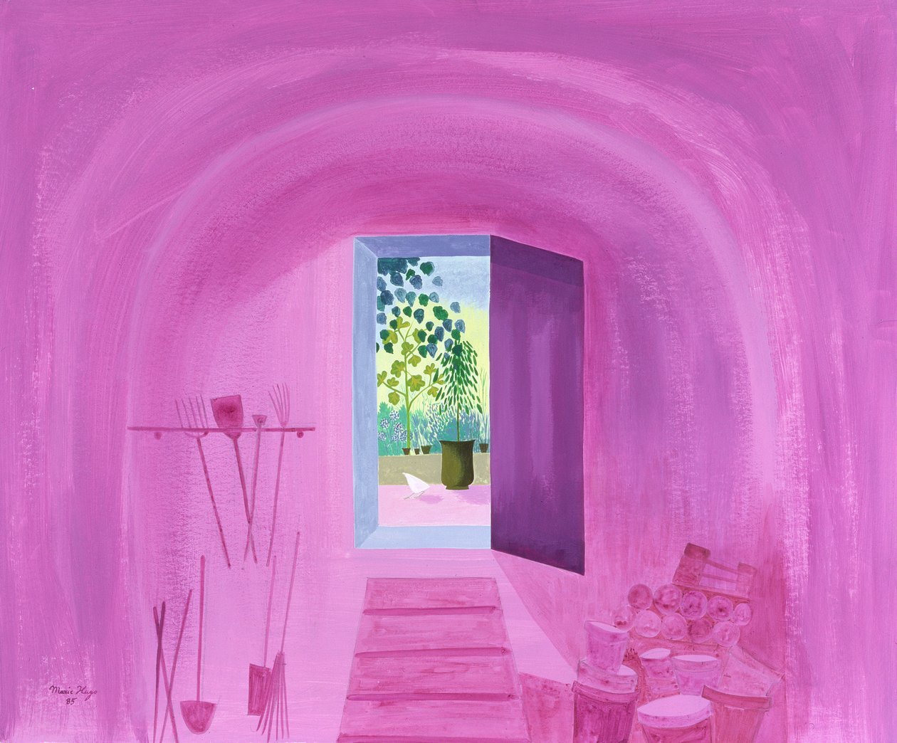 The Tool Shed, 1986 (akril és olaj, fedélzeten) alkotó: Marie Hugo