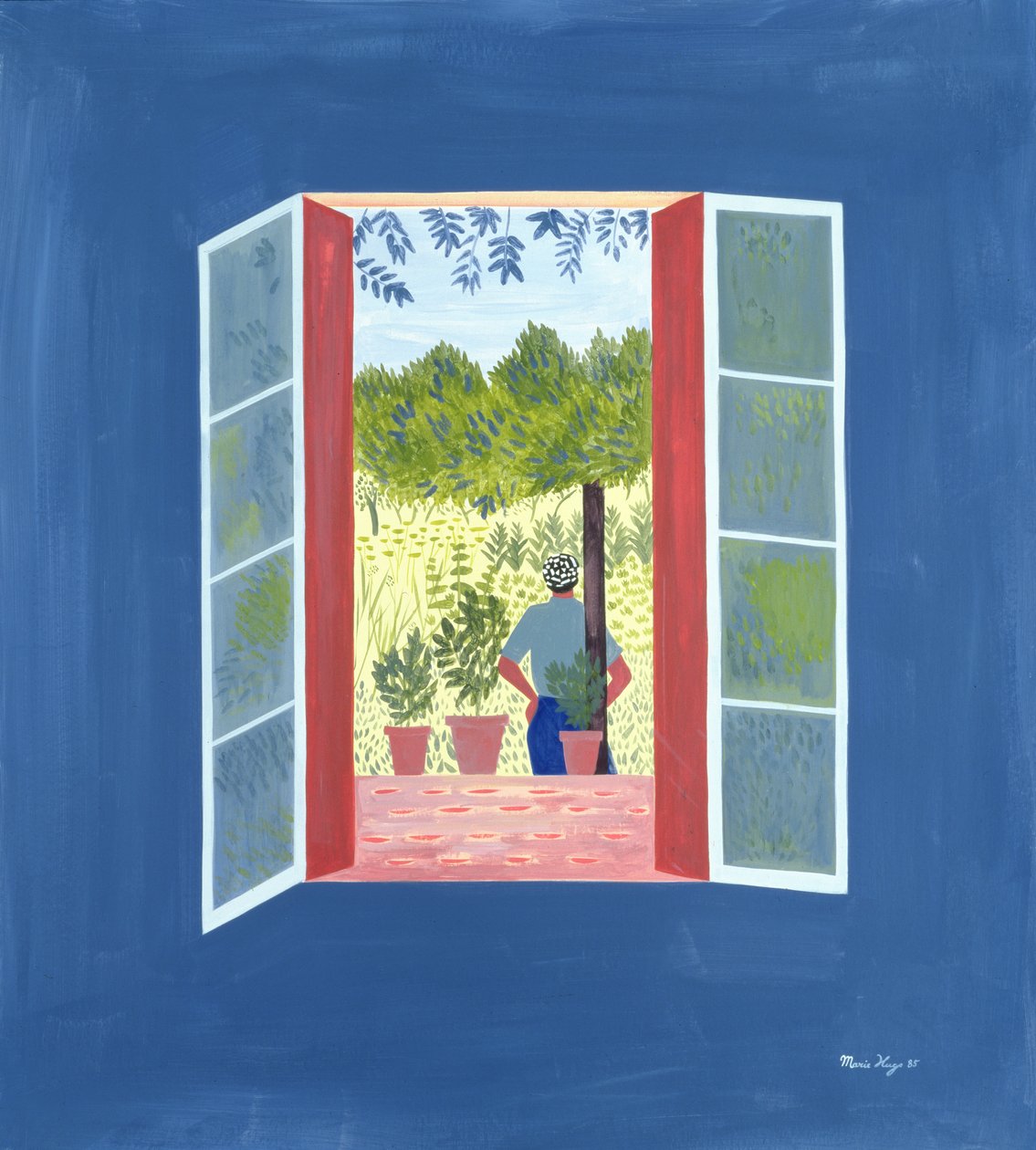 Zaid Through the Window, 1986 (akril és olaj, tábla) alkotó: Marie Hugo