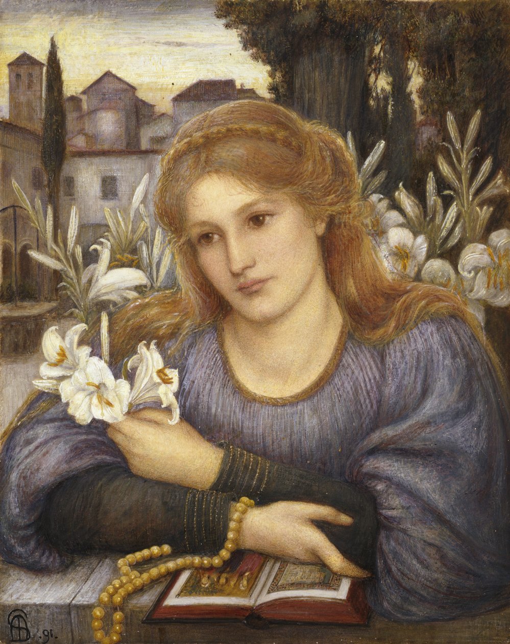 Kolostori liliom, 1891 (akvarell, papír) alkotó: Marie Spartali Stillman