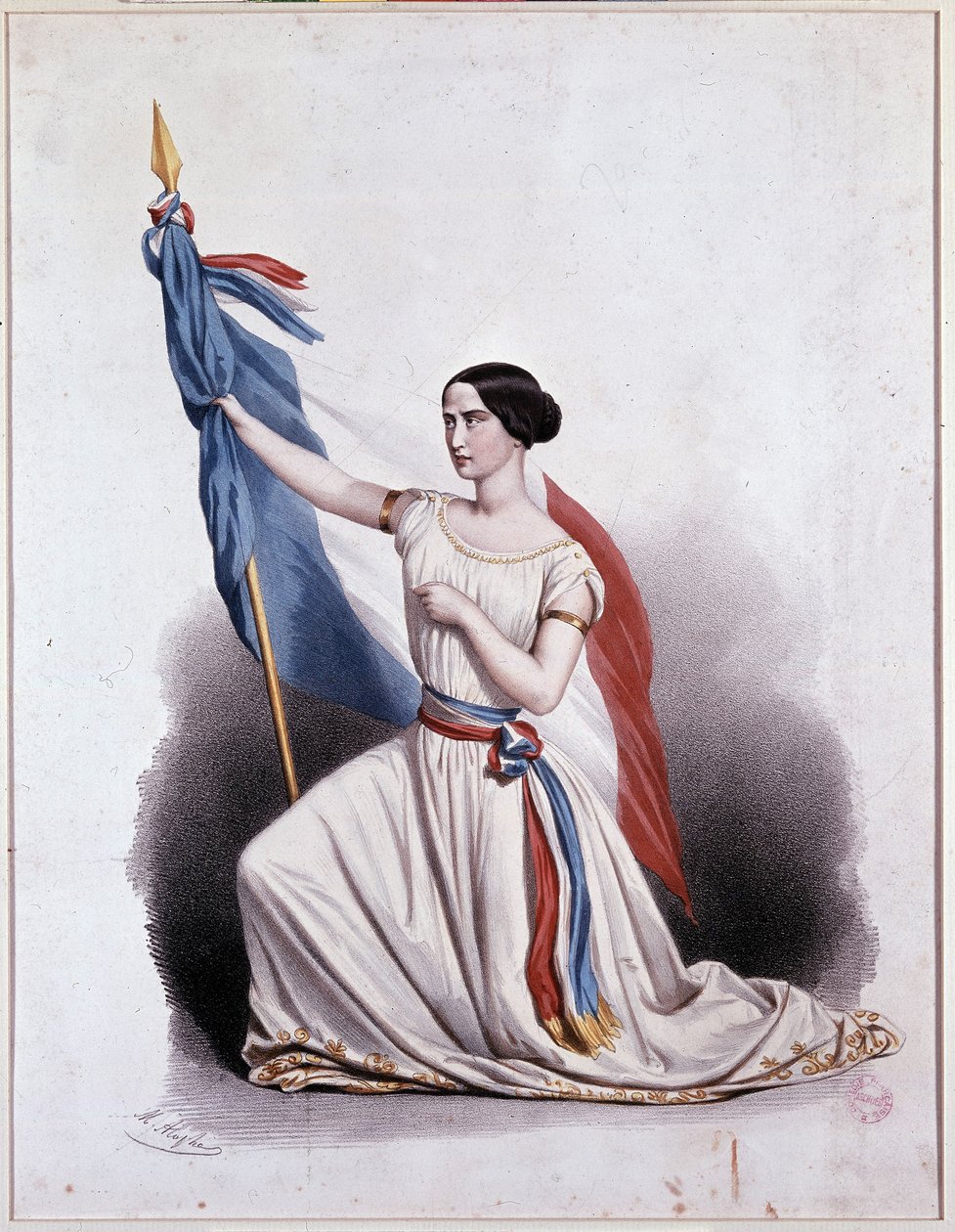 A La Marseillaise titkosítását feloldotta Rachel a Comédie Française-ban - Alophe litográfiája alkotó: Marie Alexandre Alophe