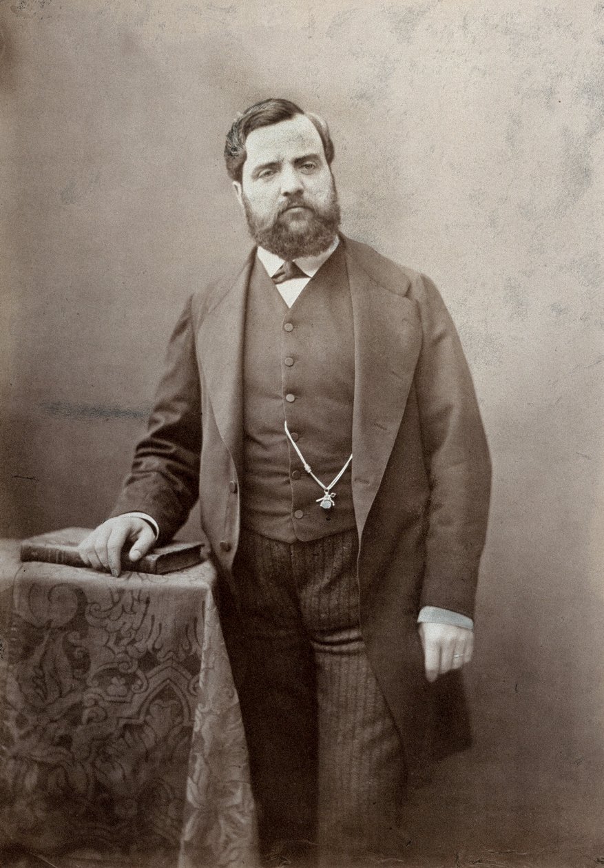 Thomas Couture festő háromnegyed hosszú portréja, bajusszal és vastag szakállal (f/w fotó) alkotó: Marie Alexandre Alophe