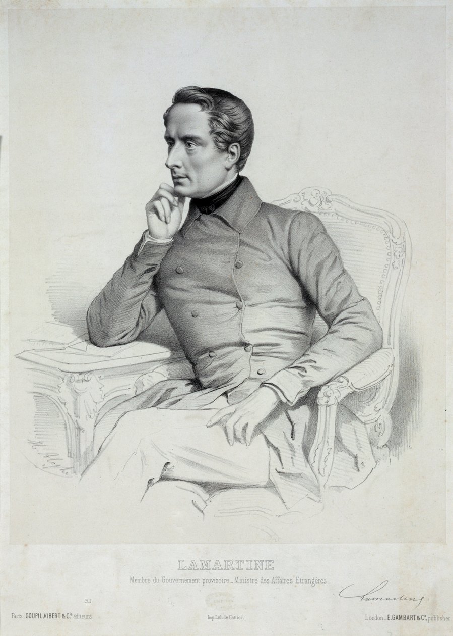 Alphonse de Lamartine portréja 1790-1869. alkotó: Marie Alexandre Menut Alophe
