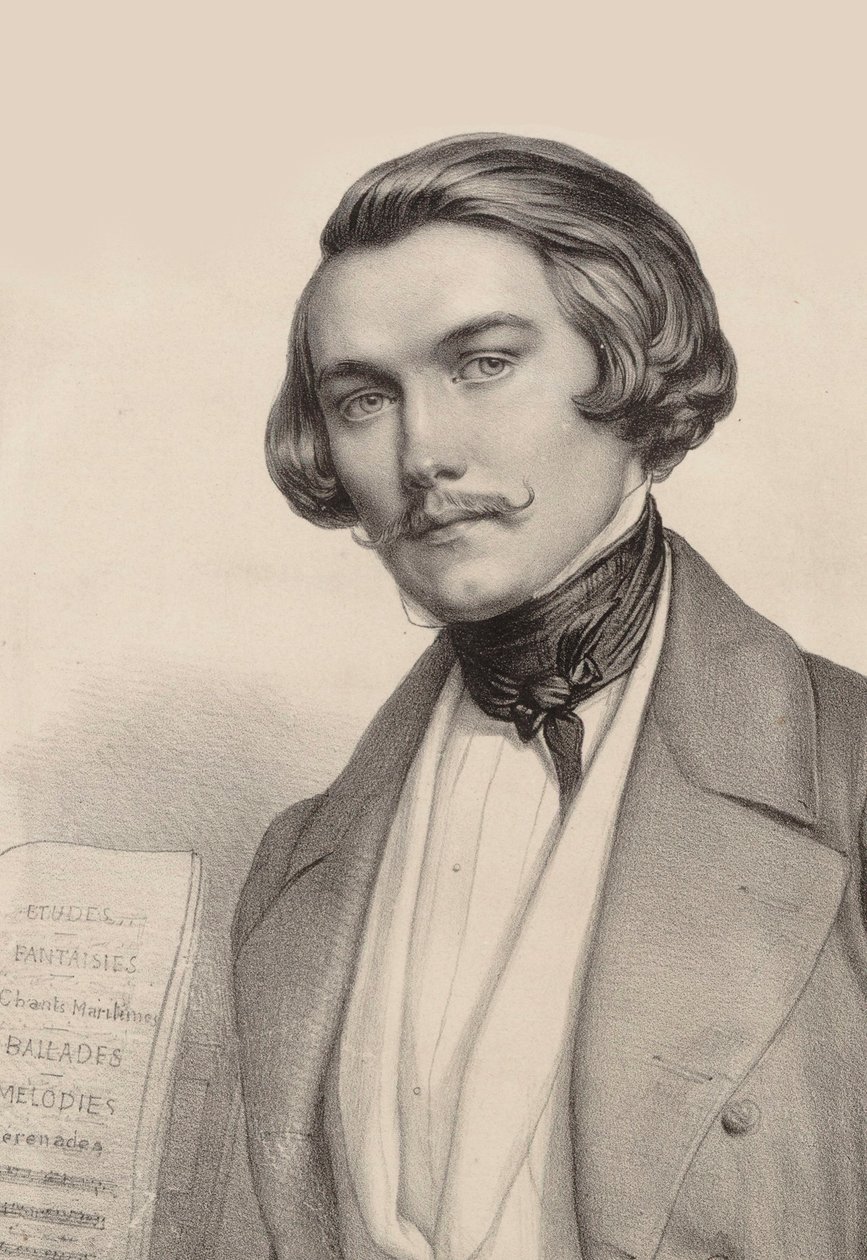Alfred Quidant zongoraművész és zeneszerző portréja 1815-1893, c. 1840. alkotó: Marie Alexandre Menut Alophe