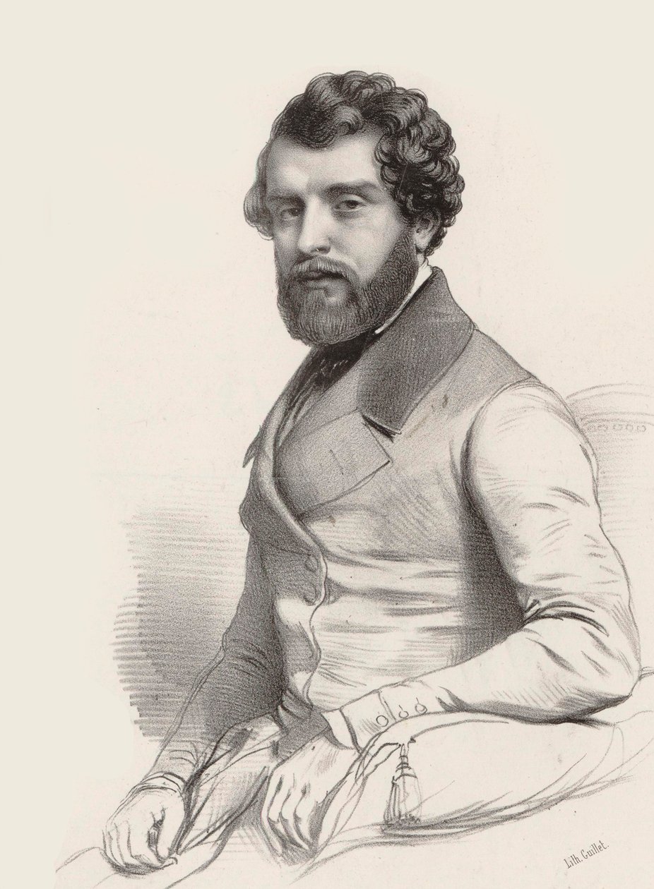 Federico Ricci zeneszerző portréja 1809-1877, 1844. alkotó: Marie Alexandre Menut Alophe