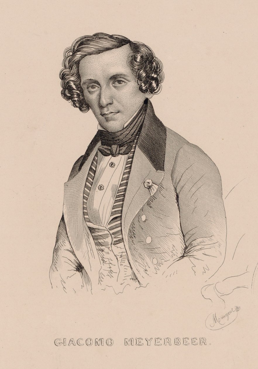 Giacomo Meyerbeer 1791-1864, 1836 zeneszerző portréja. alkotó: Marie Alexandre Menut Alophe