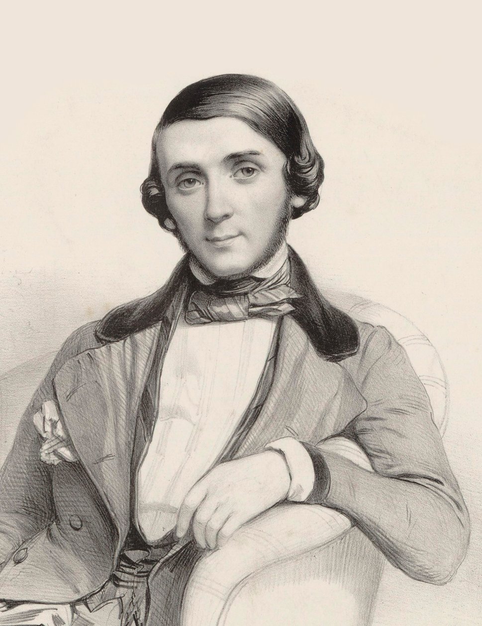 Jean-Henri Ravina zongoraművész és zeneszerző portréja 1818-1906, 1845 körül. alkotó: Marie Alexandre Menut Alophe