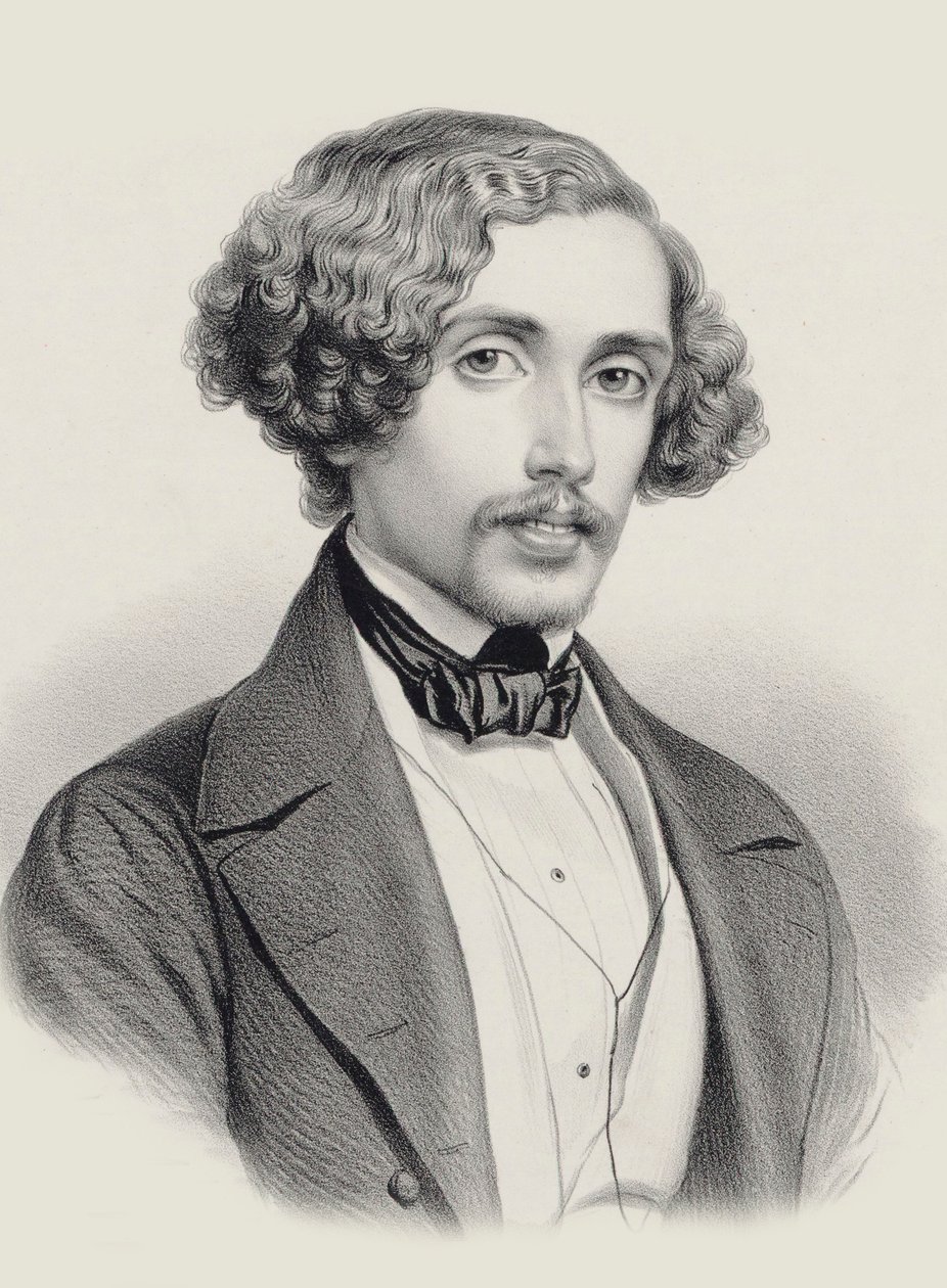 Julius Schulhoff zongoraművész és zeneszerző portréja 1825-1898, 1850. alkotó: Marie Alexandre Menut Alophe
