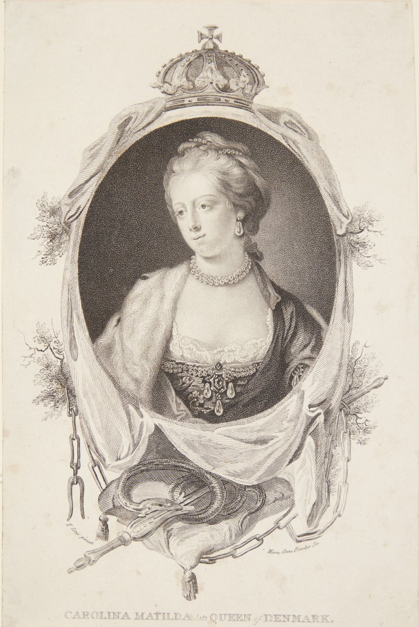 Caroline Mathilde portréja alkotó: Marie Anne Bourlier