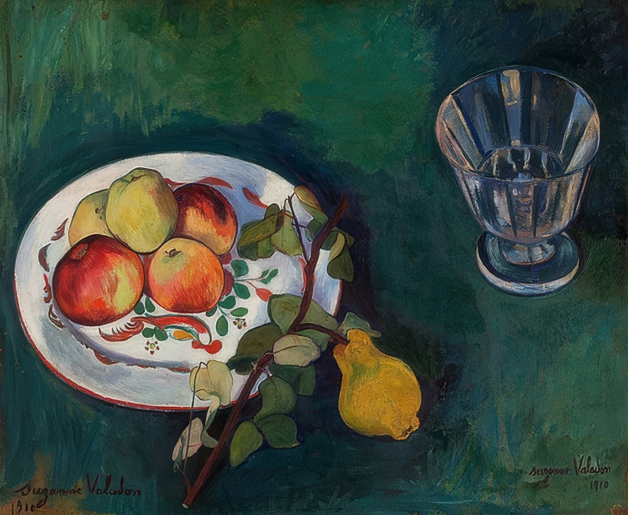 Csendélet gyümölccsel és üveggel. 1910 alkotó: Marie Clementine (Suzanne) Valadon