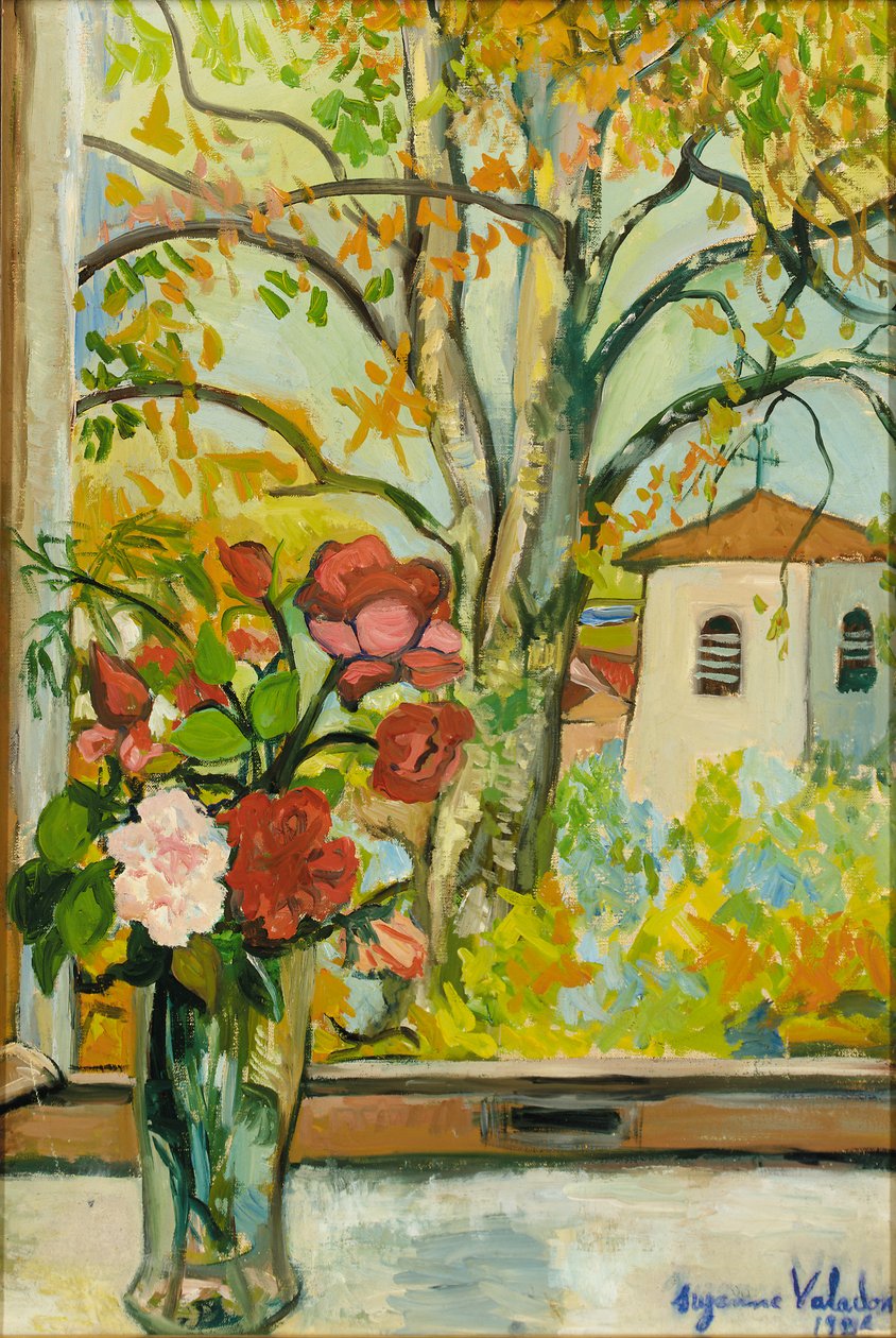 Virágcsokor egy ablak előtt St. Bernardban, 1926 alkotó: Marie Clementine Valadon