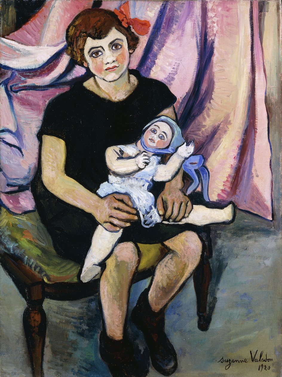 Lány babával; Filette a la Poupee, 1920 alkotó: Marie Clementine Valadon