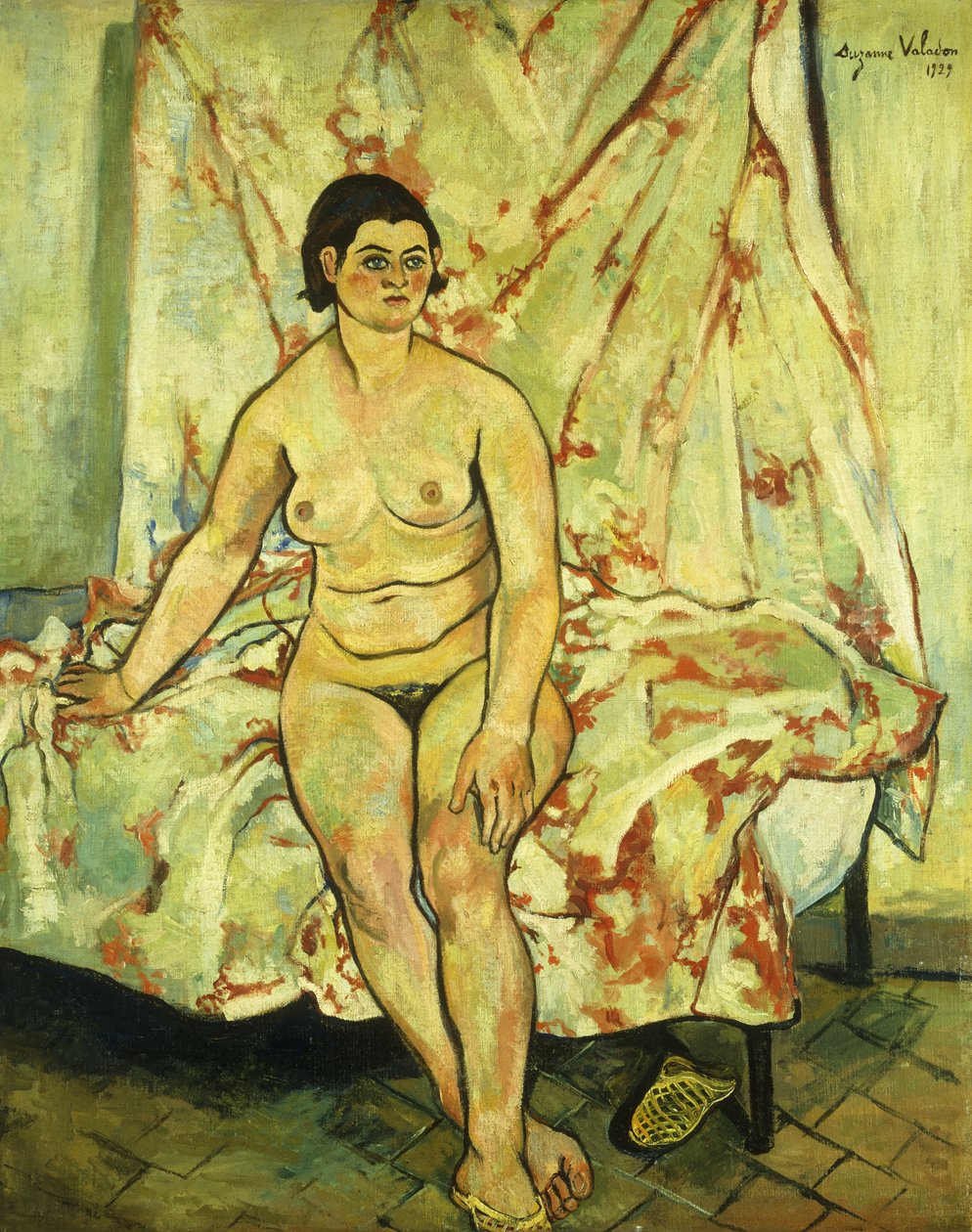 Meztelenül ült az ágy szélén; Akt egy ágy szélén ülve, 1929 alkotó: Marie Clementine Valadon