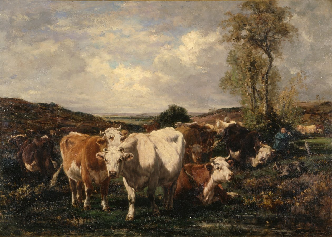 Csorda (olaj, vászon) alkotó: Marie Dieterle