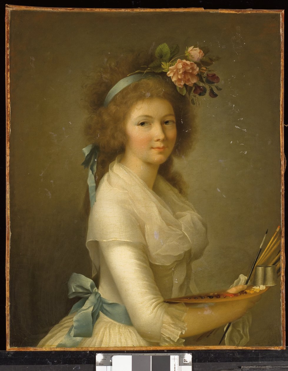 Önarckép (A művész önarcképe palettával) (olaj, vászon) alkotó: Marie Élisabeth Gabiou