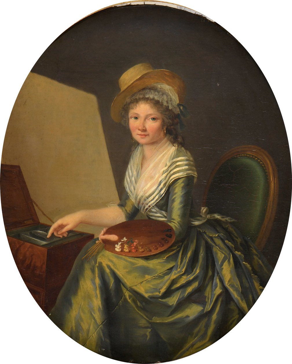 Önarckép festőállvánnyal. alkotó: Marie Elisabeth Lemoine