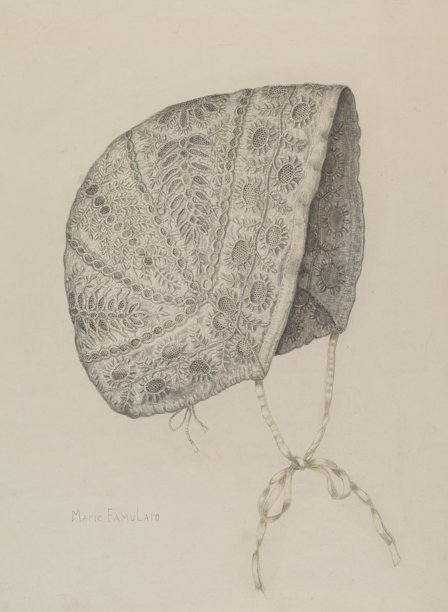 Csecsemősapka, c. 1938. alkotó: Marie Famularo