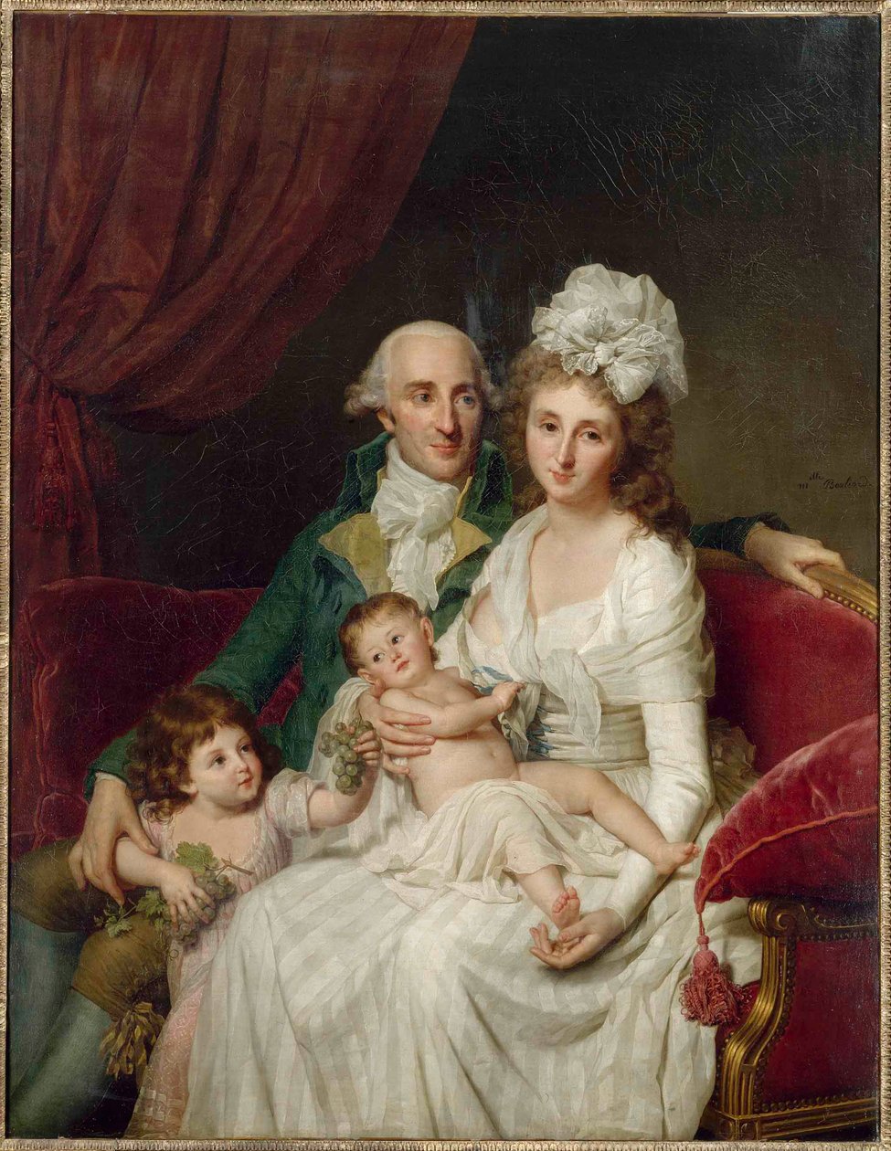 Monsieur Olive, Bretagne állam kincstárnoka és családja, 1791-1792. alkotó: Marie Genevieve Bouliard