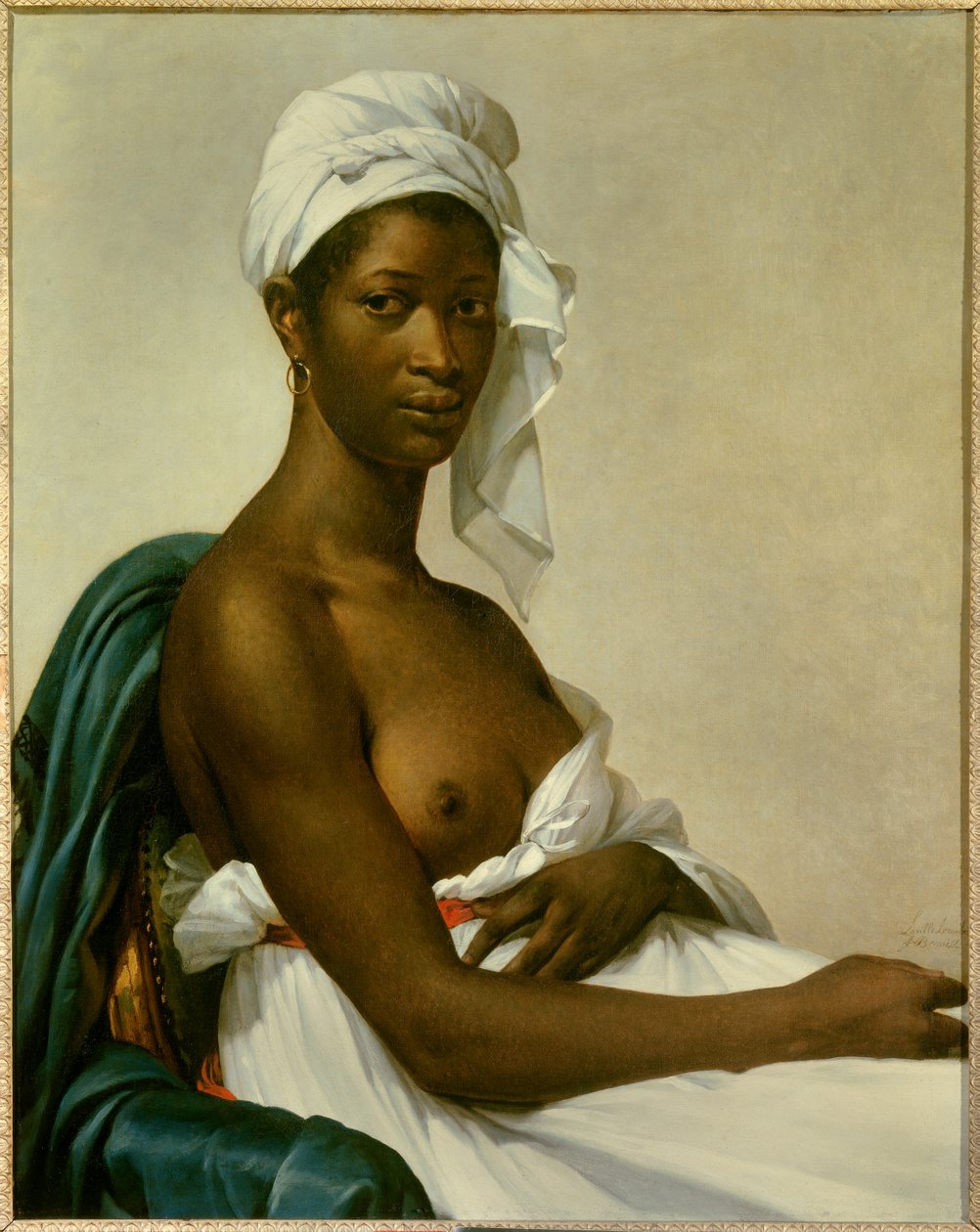 Negress portréja Egy fekete nő mellkasa sejtette. Marie-Guillemine Benoist festménye, szül. Marie Guillemine de Laville-Leroux (1768-1826) 1800 V. 0,81x0,65 m - Egy negressz portréja - Marie Guillemine Benoist (1768-1826) festménye, olaj, vászon ( alkotó: Marie Guilhelmine Benoist