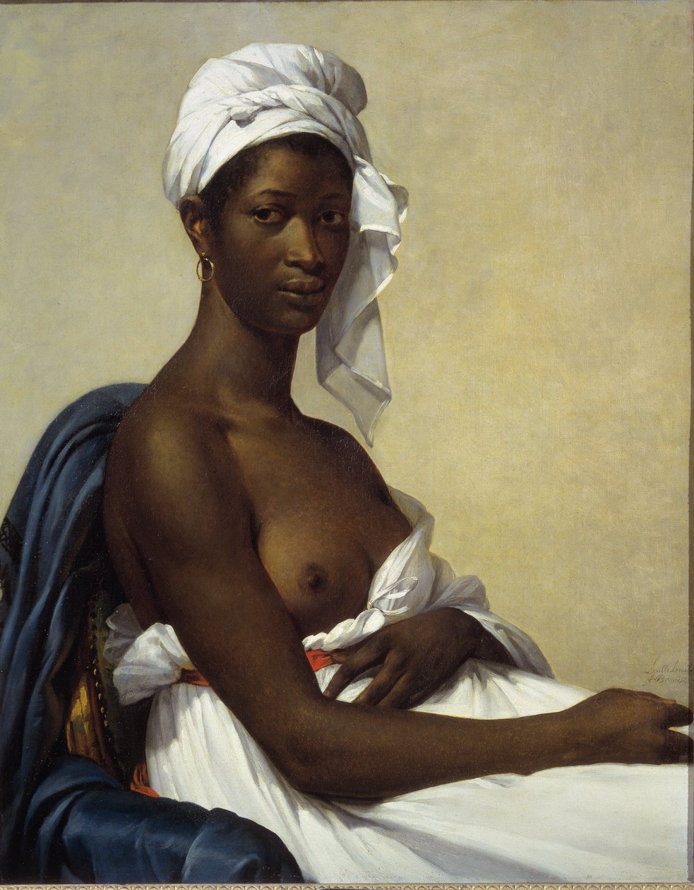 Egy negress portréja - olaj, vászon alkotó: Marie Guilhelmine Benoist