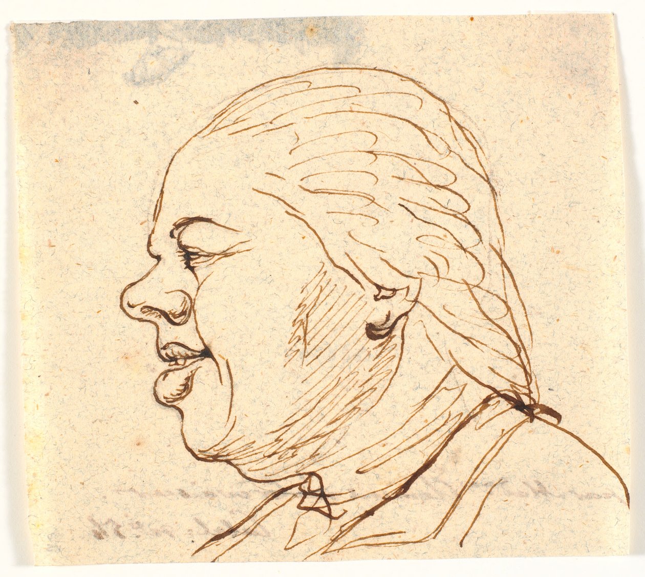 Férfi portré. Profil a bal oldalon. Karikatúra alkotó: Marie Jeanne Clemens