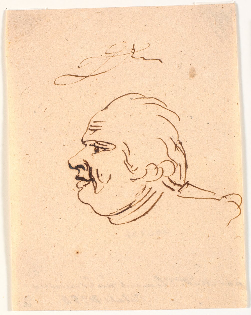 Férfi portré. Profil a bal oldalon. Karikatúra alkotó: Marie Jeanne Clemens