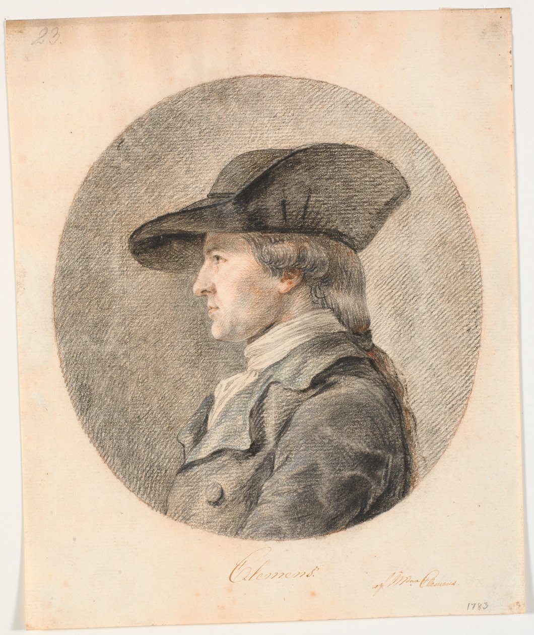 Portré J.F. Clemens. Profil a bal oldalon alkotó: Marie Jeanne Clemens