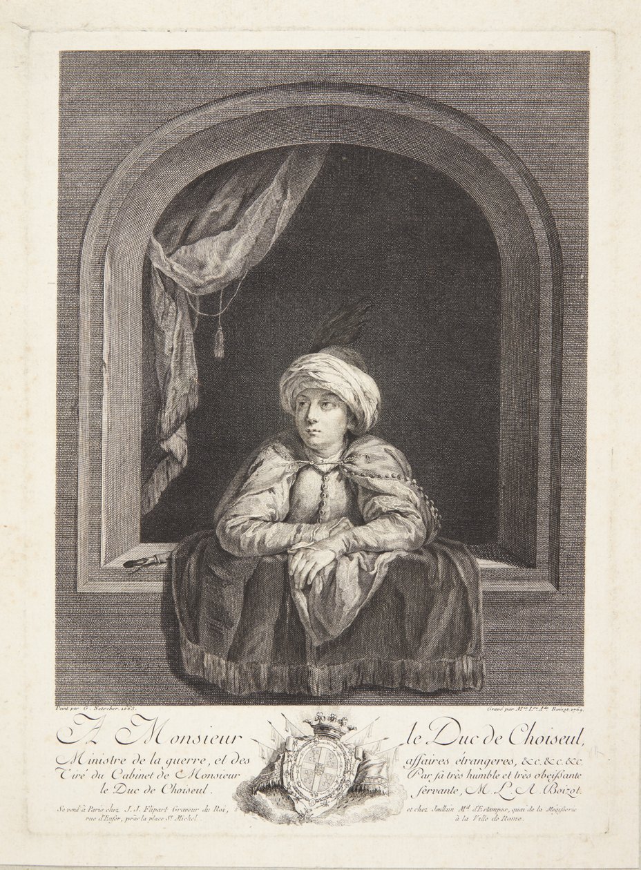 Egy fiú turbánnal az ablakban alkotó: Marie Louise Adélaïde Boizot