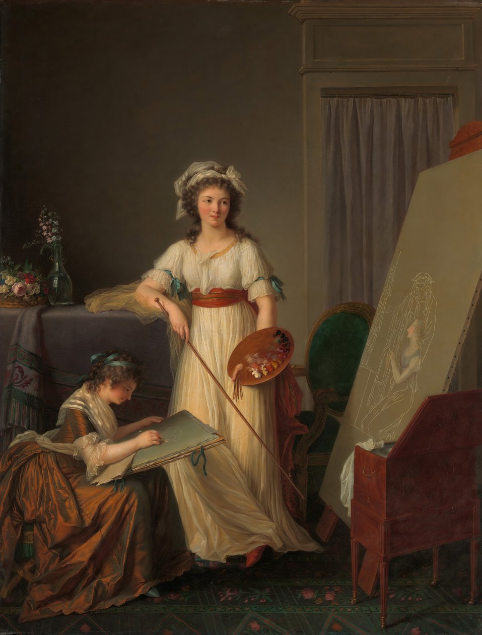 Egy festőnő műtermének belseje, 1789. alkotó: Marie Victoire Lemoine