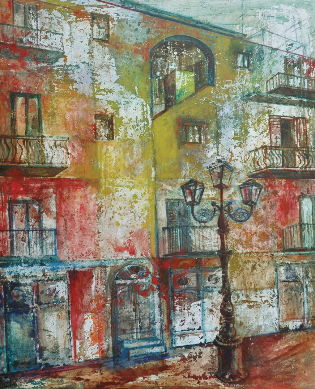Színarchitektúrák, 2011 (olaj és vegyes technika, vászon) alkotó: Marina Falco