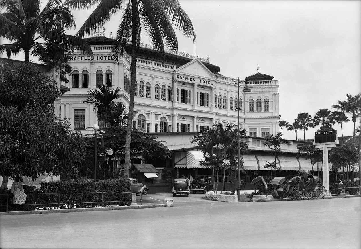 Kilátás a Raffles Hotelre, Szingapúr alkotó: Marine Photo Service
