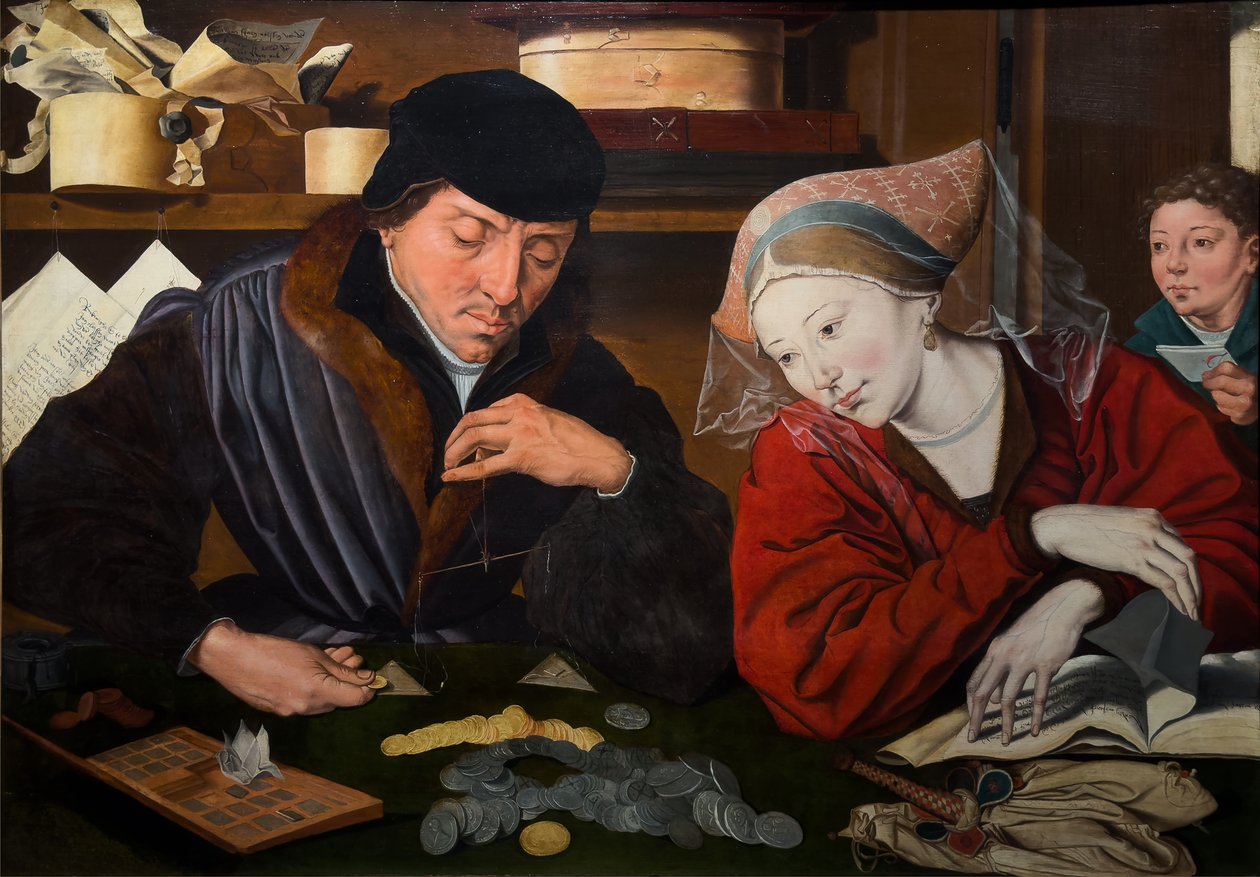 A bankár és felesége alkotó: Marinus van (follower of) Reymerswaele