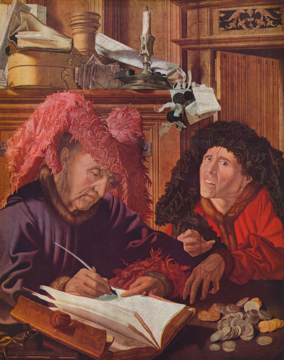 Két bankár vagy uzsorás, c1540, 1939 alkotó: Marinus van Reymerswaele