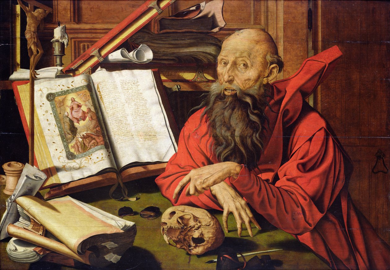 Szent Jeromos a meditációban alkotó: Marinus van Roejmerswaelen