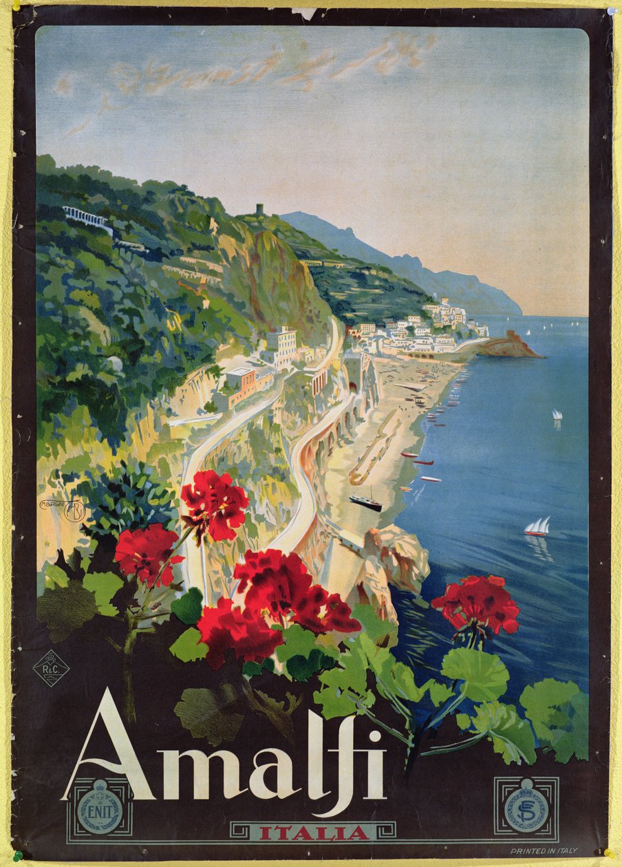Az Amalfi-partot hirdető plakát alkotó: Mario Borgoni