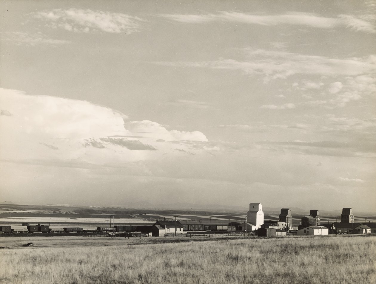 Gabonatárolók a Középnyugaton, "az USA kenyérkosarában". / Great Plains, Carter, Montana alkotó: Marion Post Wolcott