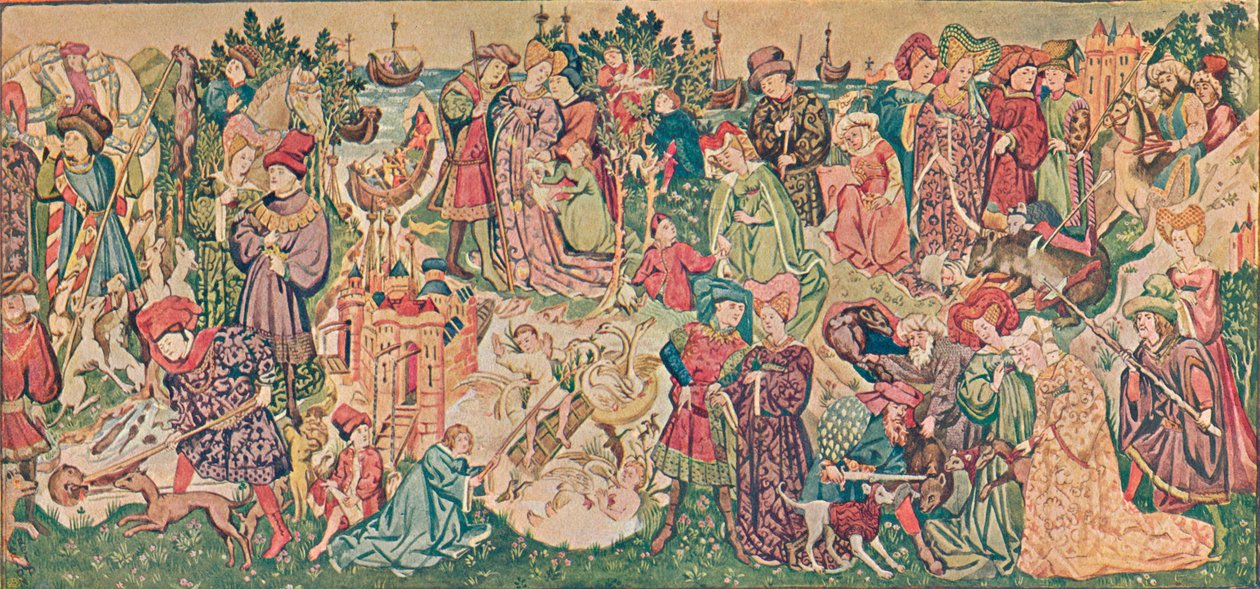 Az egyik Hardwicke gobelin akvarell megjelenítése, c1902 alkotó: Marion Reid
