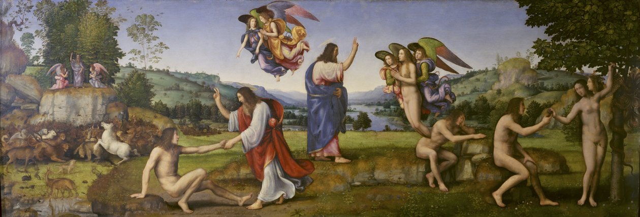 A teremtés, a kísértés és a bukás, 1513 alkotó: Mariotto Albertinelli