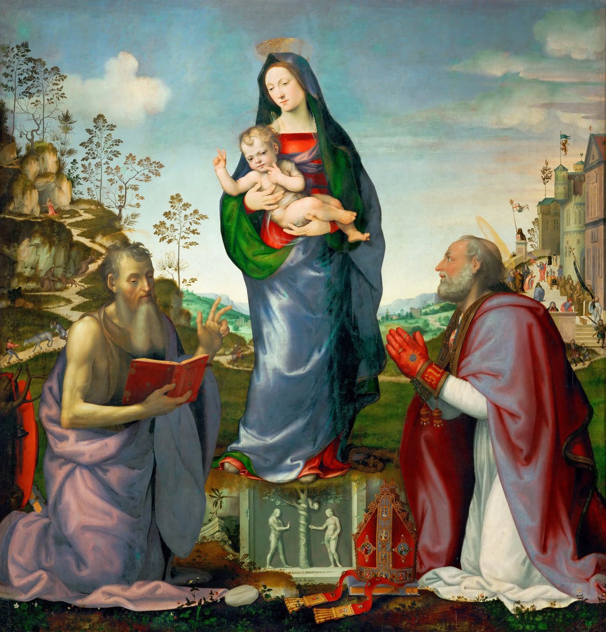 Madonna és gyermeke Szent Jakabbal és Zenobiusszal, 1506 alkotó: Mariotto Albertinelli